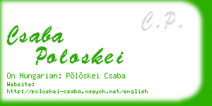csaba poloskei business card